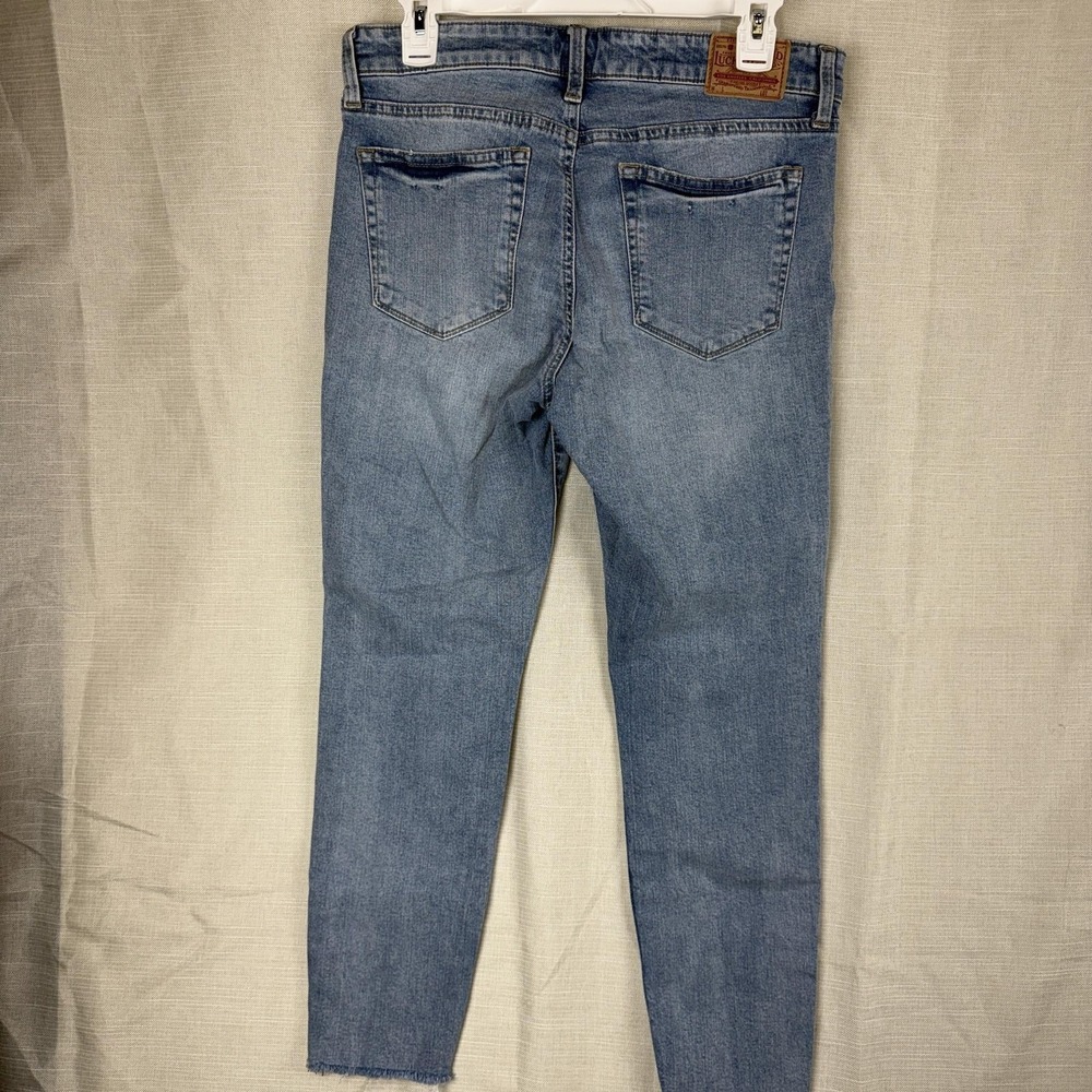 Lucky Brand Ava Crop Jeans Womens 8/29 Medium Wash Slim Raw Hem Stretch Denim - Picture 9 of 15